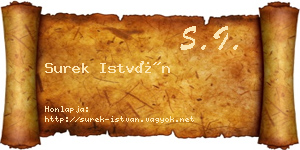 Surek István névjegykártya